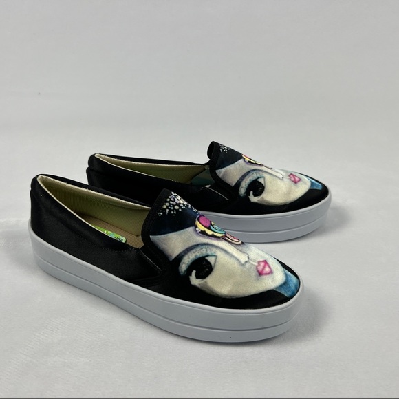 Butterfly Platform Slip On Art Canvas Sneakers Size 9 - Picture 2 of 7